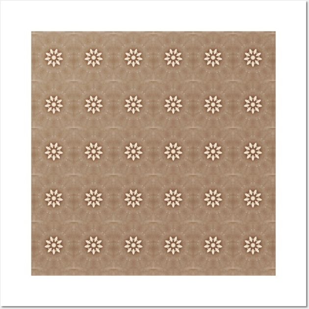 Brown Flowers Pattern Wall Art by wagnerps